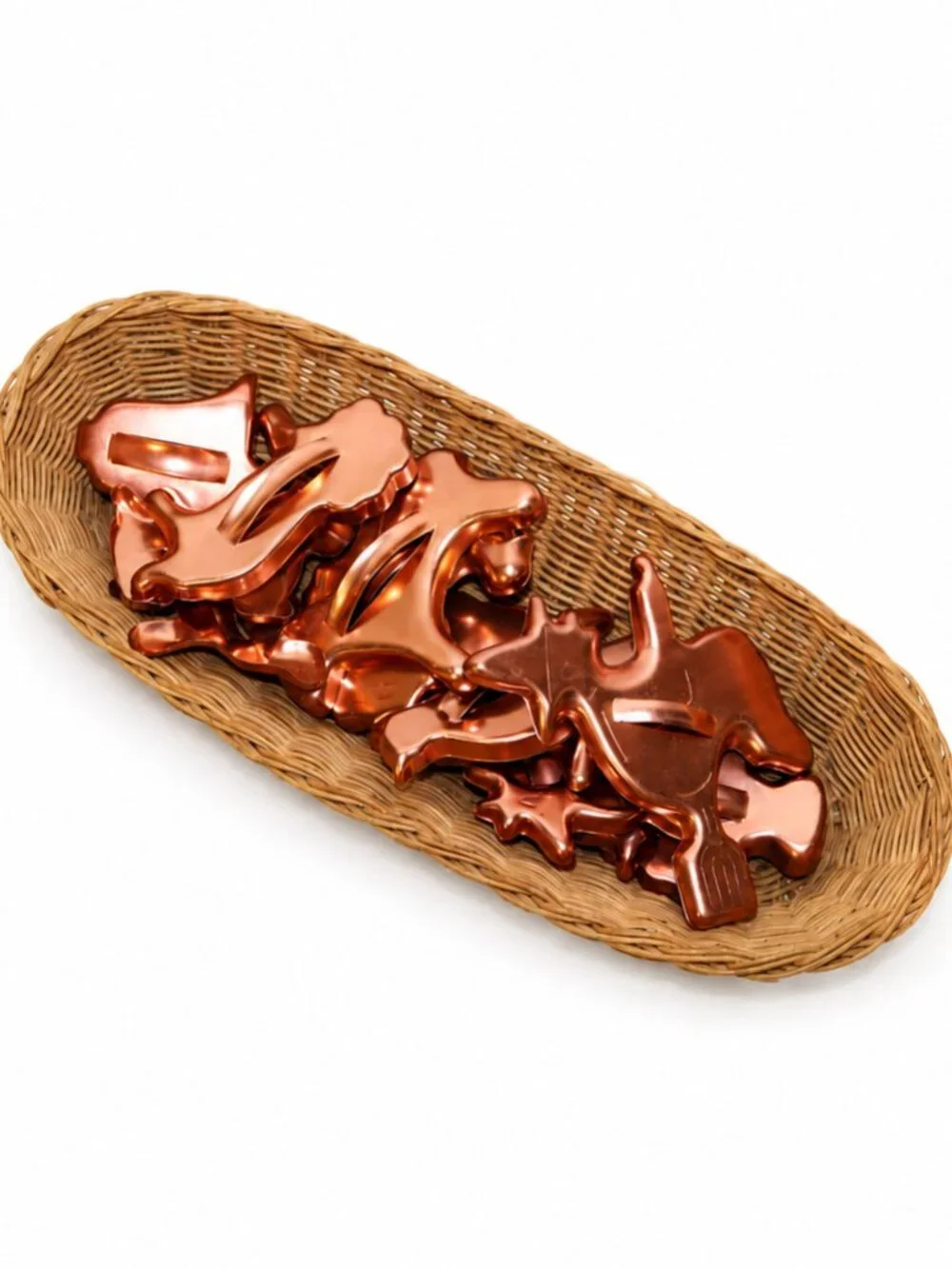 Vintage Copper Colored Aluminum Animal Cookie Cutter Set of 11